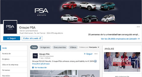 El Grupo PSA se acerca a los profesionales a través de su nueva cuenta de Linkedin